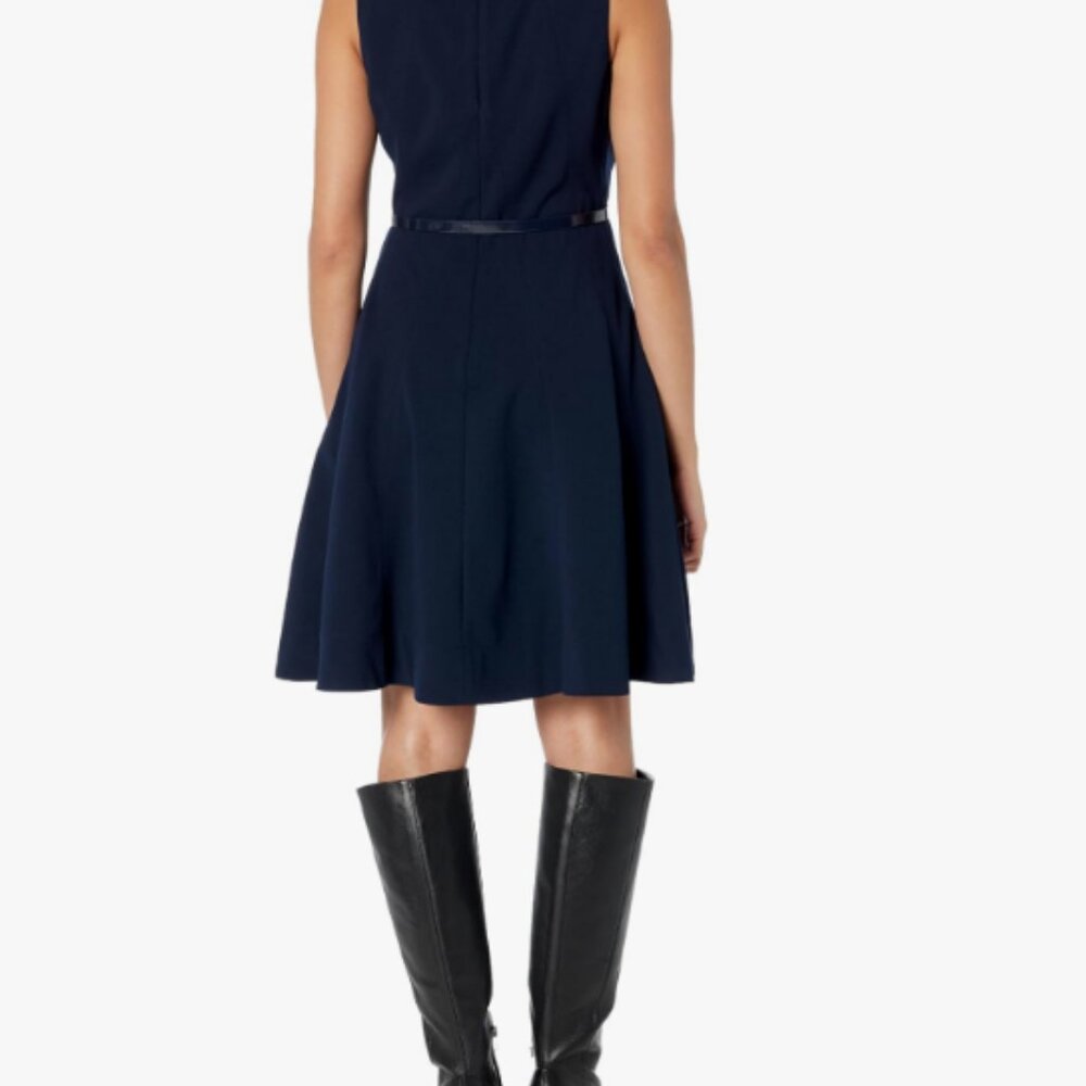 ๐ฅ ๐ฅSummer Sale! Tommy Hilfiger Sleeveless Fit & Flare Dress Sky Captain Navy - Picture 2 of 5